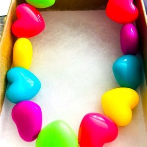 LARGE HEARTS MULTI COLORED STRETCHY BRACELET 💕